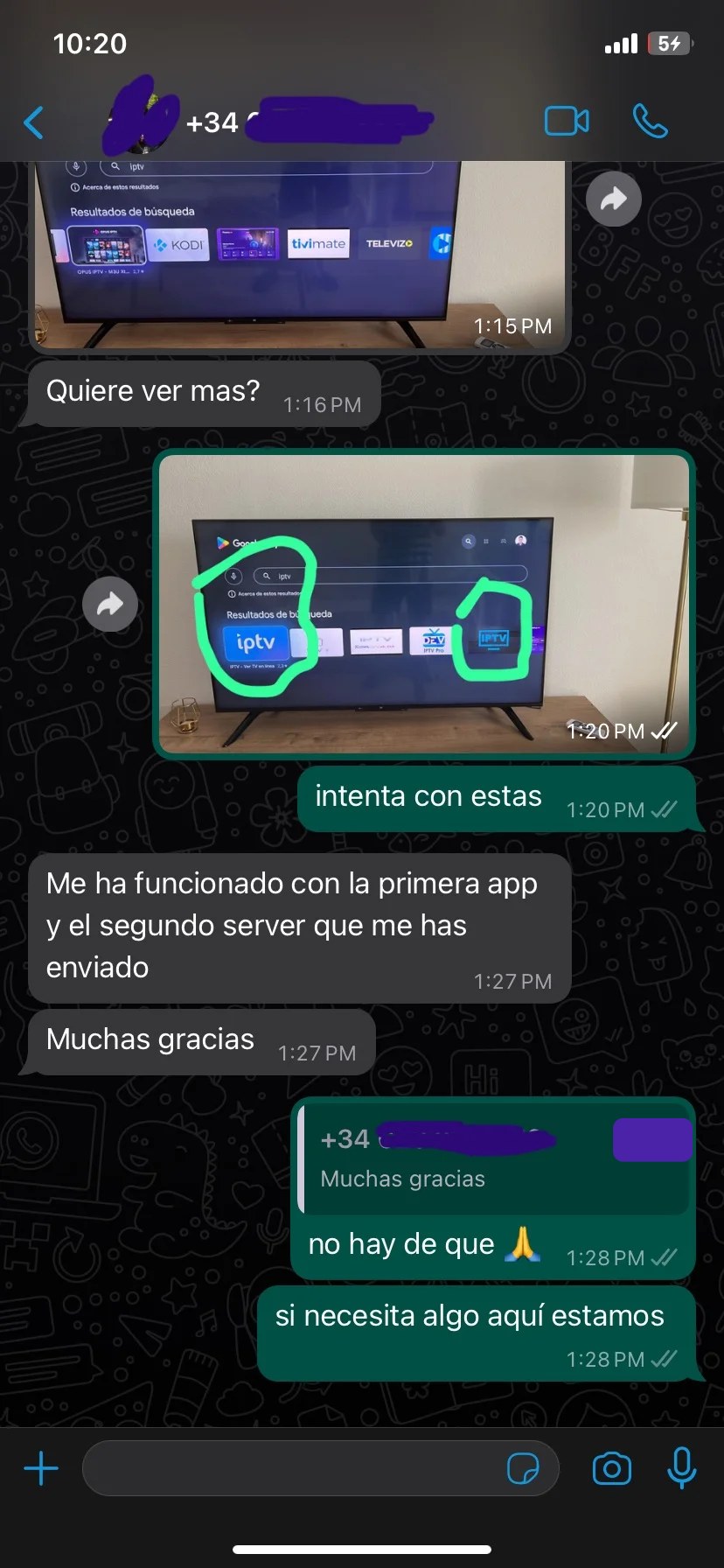 Reseña de cliente en WhatsApp