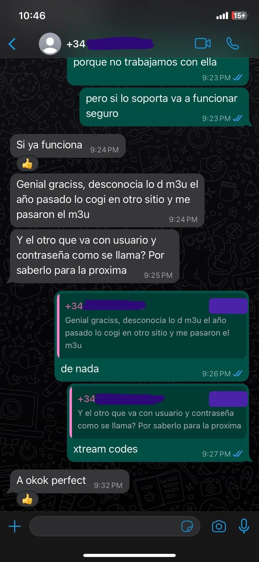 Reseña de cliente en WhatsApp
